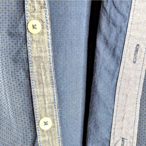 On the Road Traveler's Collection Cobalt Blue Button Down Dress Shirt size L - Picture 9 of 12